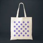 Periwinkle polka-stippen tote bag<br><div class="desc">Periwinkle polka-stippen op witte achtergrond</div>