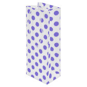 Periwinkle polka-stippen wijn cadeautas (Achterkant Gekanteld)