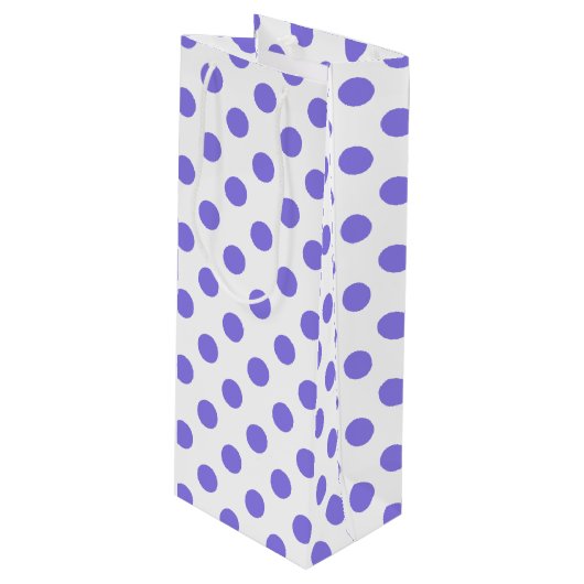 Periwinkle polka-stippen wijn cadeautas (Voorkant Gekanteld)