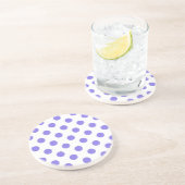 Periwinkle polka-stippen zandsteen onderzetter (Zijkant)