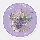 Periwinkle Pressed Wildflower Boho Vrijgezellenfee Ronde Sticker (Voorkant)