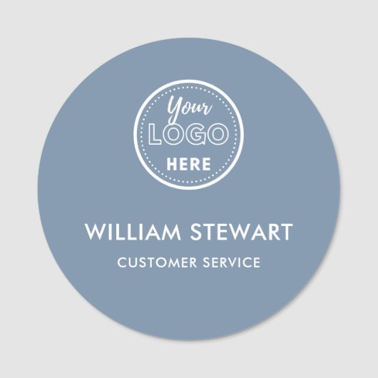 Periwinkle Professioneel Logo Ronde Medewerker Per Naamplaatje (Voorkant)