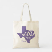 Periwinkle Purple XOXO, Y'all - Texas State Shape Tote Bag (Achterkant)