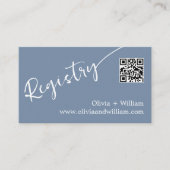 Periwinkle QR Code Wedding Registry Kaart (Voorkant)