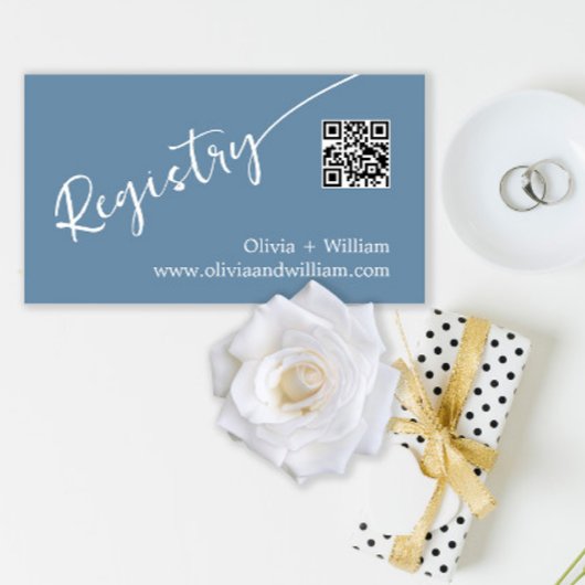 Periwinkle QR Code Wedding Registry Kaart