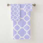 Periwinkle Quatrefoil Patroon Bad Handdoek (Insitu)