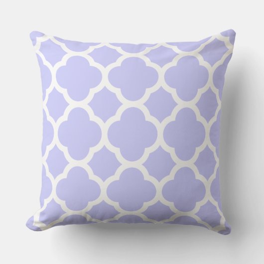 Periwinkle Quatrefoil Patroon Kussen (Voorkant)