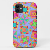 Periwinkle Quilt Patchwork Art iPhone Case (Achterkant)
