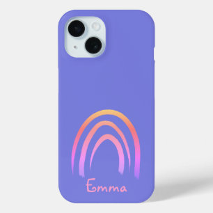 Periwinkle Rainbow gepersonaliseerd iPhone 15 Case