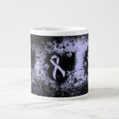Periwinkle Ribbon Grunge Heart Grote Koffiekop (Voorkant)