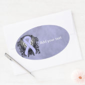 Periwinkle Ribbon met Wings Ovale Sticker (Envelop)