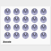 Periwinkle Ribbon met Wings Ronde Sticker (Vel)