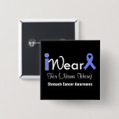 Periwinkle Ribbon Stomach Cancer personaliseren Vierkante Button 5,1 Cm (Voorkant /achterkant)