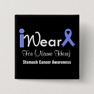 Periwinkle Ribbon Stomach Cancer personaliseren Vierkante Button 5,1 Cm