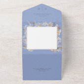 Periwinkle Romantic Wildflower No Dinner All In One Uitnodiging (Buitenkant)