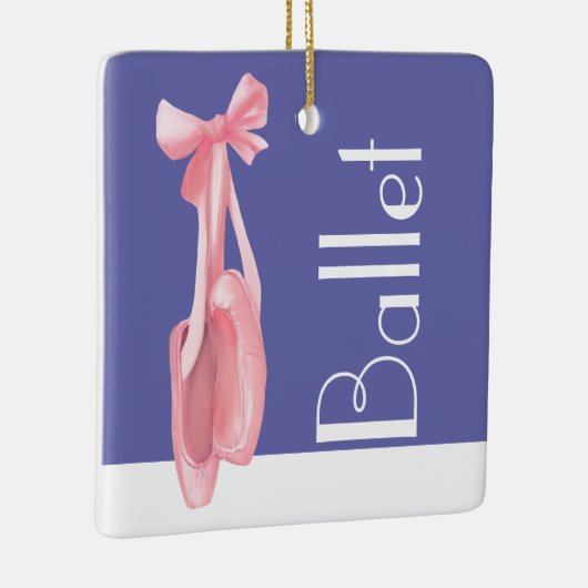 Periwinkle, roze en witte balletschoenen met Kerst Keramisch Ornament (Rechts)