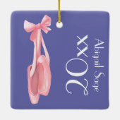 Periwinkle, roze en witte balletschoenen met Kerst Keramisch Ornament (Achterkant)