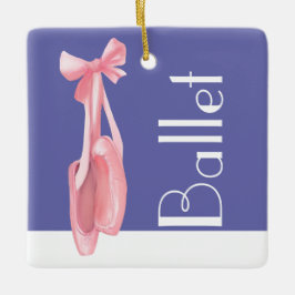 Periwinkle, roze en witte balletschoenen met Kerst Keramisch Ornament