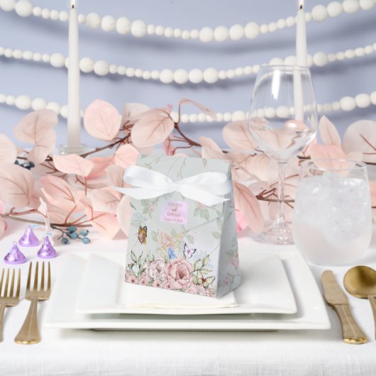  Periwinkle roze pioen bruiloft gunst doos Bedankdoosjes (Huwelijk)