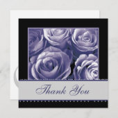 Periwinkle Rozen Lace Weddenschap Hartelijk dank Bedankkaart (Voorkant / Achterkant)