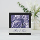 Periwinkle Rozen Lace Weddenschap Hartelijk dank Bedankkaart (Staand voorkant)