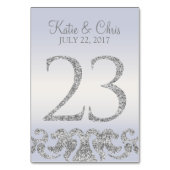 Periwinkle Silver Glitter Look Tafelnummers-23 Kaart (Voorkant)
