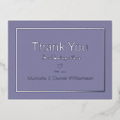 Periwinkle Simple Weddenschap Bedankt Folie Uitnodiging Briefkaart (Voorkant)