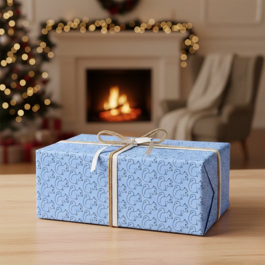 Periwinkle Squirrel Chic Wrapping Paper