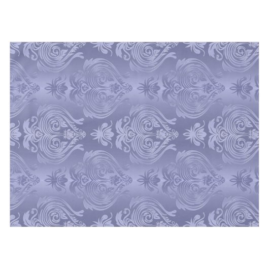 Periwinkle Steel Floral Lace Damask Tafelkleed (Voorkant (Horizontaal))