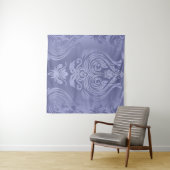 Periwinkle Steel Floral Lace Damask Wandkleed (In Situ (horizontaal))