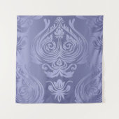 Periwinkle Steel Floral Lace Damask Wandkleed (Voorkant)