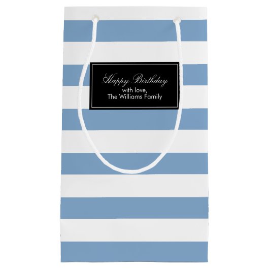 Periwinkle Stripes Pattern Gepersonaliseerd Klein Cadeauzakje (Voorkant)