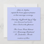 Periwinkle Sweet Floral Wedding Invitations Kaart (Achterkant)