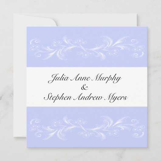 Periwinkle Sweet Floral Wedding Invitations Kaart (Voorkant)