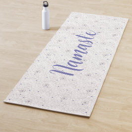 Periwinkle Taupe White Flowers Yogamat