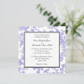 Periwinkle Toile Wedding Invitation Kaart (Staand voorkant)