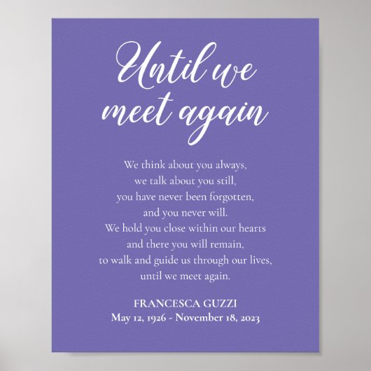 Periwinkle tot we weer een herdenkingsnaam hebben poster (Voorkant)