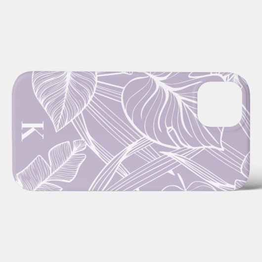 Periwinkle Tropical Palm Leaf Pattern Case-Mate iPhone Case (Achterkant (horizontaal))