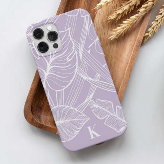 Periwinkle Tropical Palm Leaf Pattern Case-Mate iPhone Case