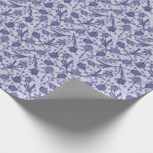 Periwinkle tuliembloem cadeaupapier (Hoek)