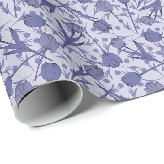 Periwinkle tuliembloem cadeaupapier (Rol Hoek)