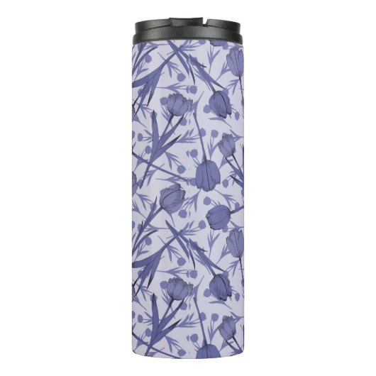 Periwinkle tuliembloem thermosbeker (Achterkant)