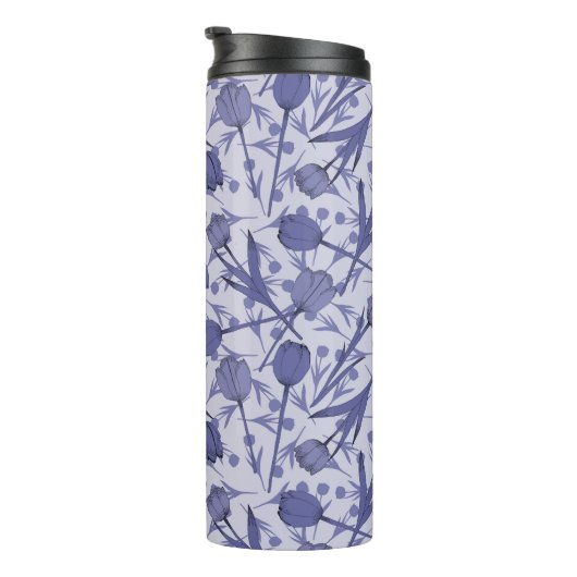Periwinkle tuliembloem thermosbeker (Geroteerd rechts)