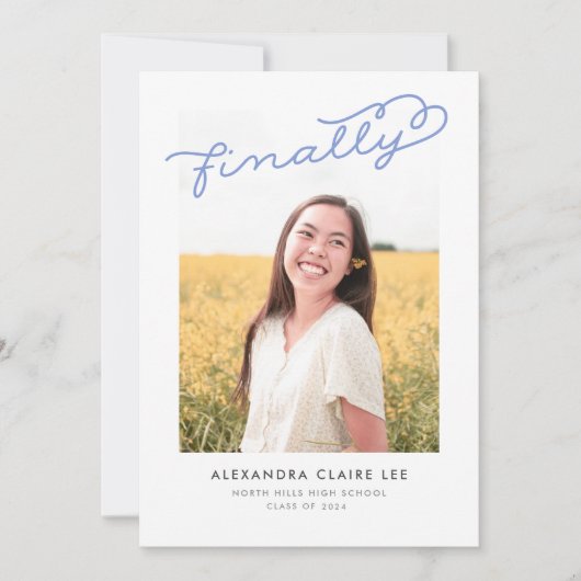 Periwinkle Uiteindelijk Foto Afstuderen Aankondigi Kaart (Voorkant)