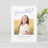Periwinkle Uiteindelijk Foto Afstuderen Aankondigi Kaart (Staand voorkant)