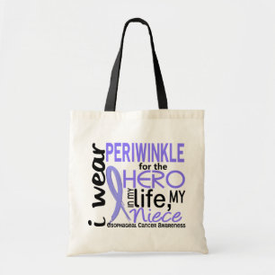 Periwinkle voor Hero 2 Niece Esophageal Cancer Tote Bag