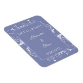 Periwinkle vult sparen de Datum Magnet Magneet (Rechterzijde)