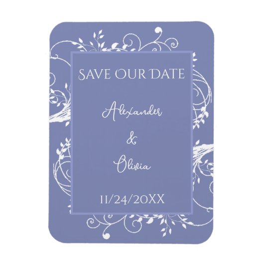 Periwinkle vult sparen de Datum Magnet Magneet (Verticaal)