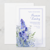 Periwinkle Watercolor Botanical Muscari Frame Kaart (Voorkant / Achterkant)