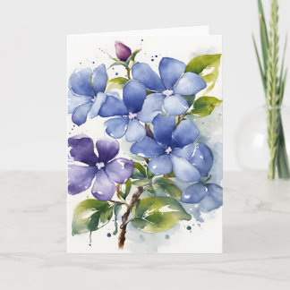 Periwinkle - Watercolor flowers Kaart